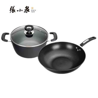 张小泉 锅具套装 炒锅 汤锅 锦厨锅具两件套 C35270100 张小泉 锅具套装 炒锅 汤锅 锦厨锅具两件套 C35270100
