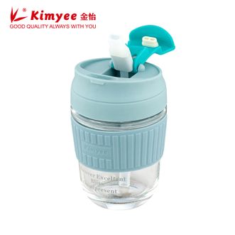 金怡（Kimyee）  耐热玻璃杯320ml 便携式咖啡杯水杯 办公室透明泡茶杯 JY-002