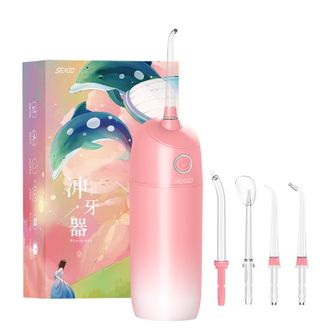 赛嘉 电动冲牙器 便携式牙齿正畸水牙线清洁洗牙器 V3 粉色