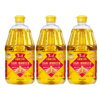鲁花 香飘万家 5S压榨 一级浓香花生油 1.8L*3桶
