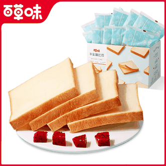 百草味  牛乳嫩吐司500g 牛奶吐司早餐面包休闲零食
