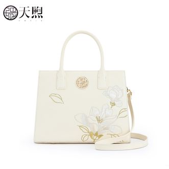 天煦/PMSIX  女新款刺绣牛皮大气妈妈包包中年女士手提包P120437