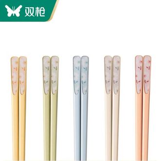 双枪（Suncha）  双枪合金筷子家用分餐防滑快子高档新款一人一筷高颜值 简约大花五色抗菌筷