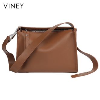 viney  牛皮枕头包女轻奢时尚斜挎包大容量通勤女士出行单肩包 V90673