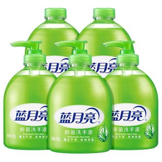 蓝月亮  芦荟抑菌洗手液 温和滋润 500g*3瓶 +500g*2瓶补  适合家用/也适合公司使用/贴心泵头设计