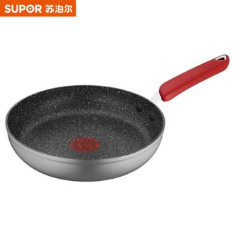 苏泊尔(SUPOR)   平底锅不粘锅煎锅牛排煎蛋锅 麦饭石色电磁炉燃气灶通用 火红点聚油星星石系列 直径28cm PJ28W9