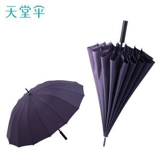 天堂伞  双人雨伞直柄 大号半自动雨伞16骨加固抗风拒水 紫裳色