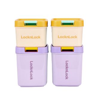 乐扣乐扣（LOCK&amp;LOCK）  多彩色马克龙调料盒调味罐厨房香料收纳盒坚果储存干调料密封罐套 4件套