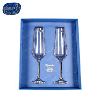 CRYSTALEX  捷克进口高端无铅水晶红酒杯香槟杯轻奢高颜值高脚杯酒具礼盒套装 200ML香槟杯