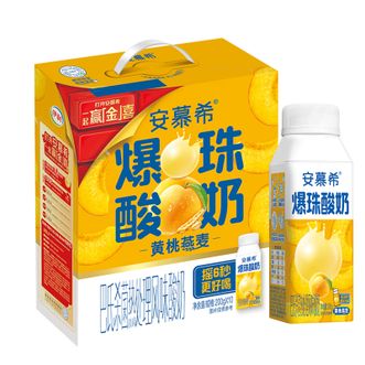 伊利  安慕希黄桃燕麦爆珠风味酸牛奶整箱装200g/瓶