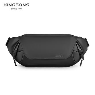 金圣斯/Kingsons  男士斜挎包磁铁吸扣潮牌机车款骑行胸包高级感背包 KS3249W