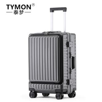 TYMON泰梦 拉杆箱 前开盖24英寸多功能铝框行李箱 USB充电 万向轮商务登机箱 男女旅行密码箱 东方金甲