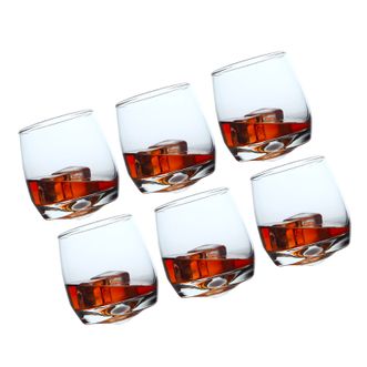 鸥欣（Ocean）  不倒翁玻璃杯6只装  杯口径约67mm/高约88mm  创意水杯牛奶杯茶杯甜品杯