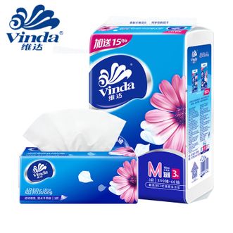 维达Vinda 超韧系列抽纸 3层150抽3包 家用抽取式面巾纸家庭装