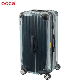 OCCA  拉杆箱27寸铝镁合金包角拉杆箱托运箱男女通用万向轮时尚糖果旅行箱D70透明果冻蓝