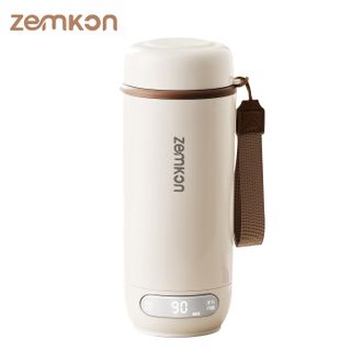 zemkon  便携式烧水杯600ml全自动保温出差烧水壶调奶304内胆km-2888