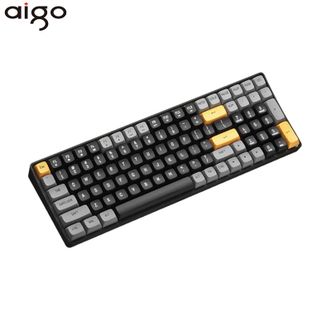 爱国者（aigo）  机械键盘A100【黑糖色-K黄轴】有线/2.4G无线双模 客制化游戏办公 全键无冲 热插拔 可充电