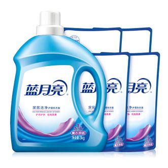 蓝月亮  机洗手洗洗衣液3kg*1瓶 +500g*4袋 温和配方 清新花香 薰衣草香 洁净易漂