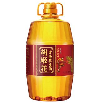胡姬花  古法土榨风味花生油4L家用大桶装纯正浓香物理压榨食用油