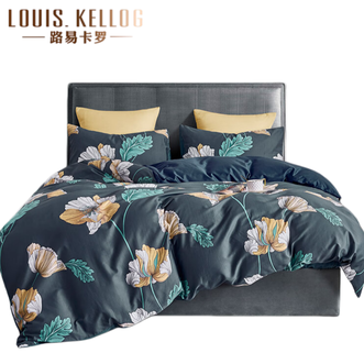 路易卡罗LouisKellog  60S新疆长绒棉印花四件套床上用品被套床单枕套-秋日私语  200*230cm