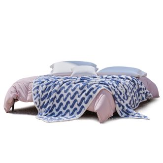 水星家纺  蓝海日记米粒绒毯