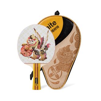 得力（deli）  安格耐特系列国风貔貅三星级乒乓球拍长柄横拍(单只装) FH219