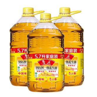 鲁花  压榨一级花生油5.7L*3