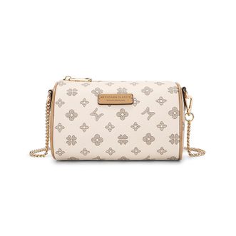 稻草人包包女士今年流行时尚品牌圆筒包小众妈妈包百搭休闲斜挎包米白色