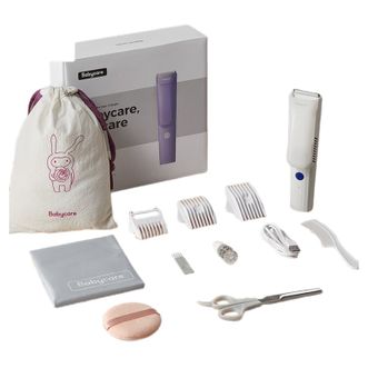 Bc Babycare  婴儿理发器整机防水低音自动吸发儿童剃头发礼盒宝宝专用 辛德白