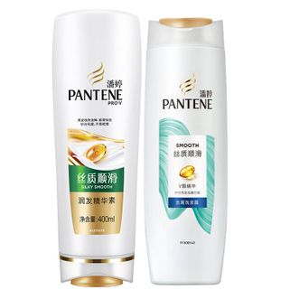 潘婷(PANTENE)丝质顺滑去屑洗发露400g+丝质顺滑润发精华素400克