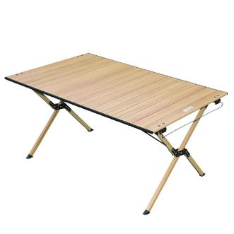 趣游帮  Y29-N 户外折叠桌铝合金蛋卷桌露营桌子野餐桌椅便携式野营野外野  木本色