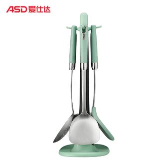 爱仕达/ASD  铲勺套装五件套 家用厨房不粘锅专用硅胶铲全套304不锈钢漏勺铲子