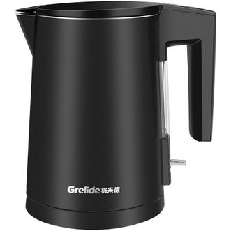 格来德/Grelide  电热水壶 0.8L小容量 烧水壶 双层防烫可视水窗 HD1008