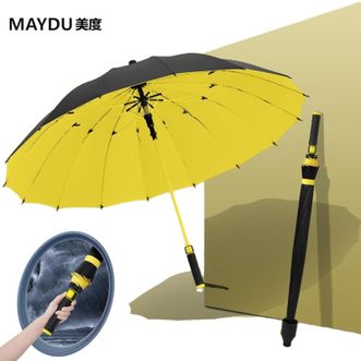 美度MAYDU   黑胶防风长柄伞高尔夫车载雨伞