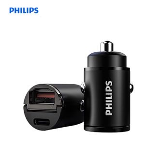 飞利浦（PHILIPS）  充电器 DLP4006B 快充一拖二汽车点烟器转换插头usb插座隐形车充