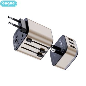 恩谷（ENGUE）  全球通通用充电器 双USB+Type-c转换插头 户外便携充电电源 颜色随机 EG-701