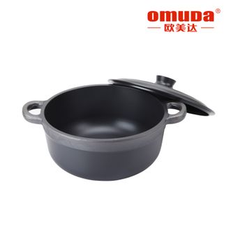 欧美达（OMUDA）  铸造系列-煲仔锅炖汤锅煲仔砂锅无涂层汤锅节能铸造锅 22CM OB7822-B