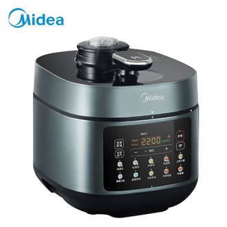 美的/Midea  浓香系列智控电压力锅5L家用精钢厚胆自动排气上蒸下煮高压锅