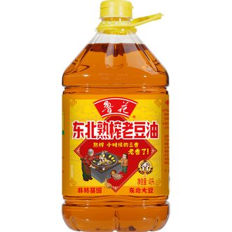 鲁花  东北熟榨老豆油 食用油健康烹饪炒菜调味营养家用 4L