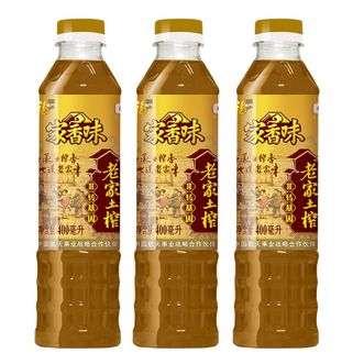 福临门 家香味老家土榨菜籽油400mL*3瓶 食用油 中粮出品