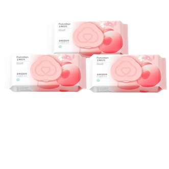全棉时代/PURCOTTON 蜜桃除菌如厕湿厕巾65gsm,190mmx150mm,60片/包,3包/袋 全棉时代/PURCOTTON 蜜桃除菌如厕湿厕巾65gsm,190mmx150mm,60片/包,3包/袋