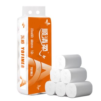顺清柔无芯卷纸5层250g*12卷长条卫生纸