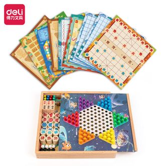 得力/deli  木质10合一多功能游戏棋 YW104