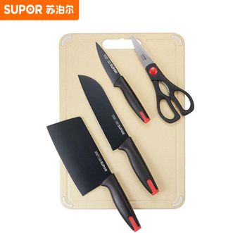 苏泊尔（SUPOR）  锋匠刀具五件套切片刀多用刀多用剪刀水果刀砧板套装