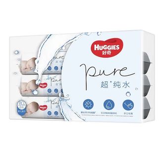 好奇/Huggies  纯水婴儿专用湿巾80抽6包手口屁屁专用擦去99.9%细菌