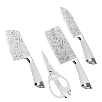 德博莱  白玉纹四件套砍刀 片刀 水果刀 剪刀 刀具四件套DBL-SJTD001