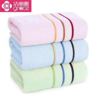 洁丽雅毛巾新疆棉毛巾3条装洗脸巾 多种颜色随机发货