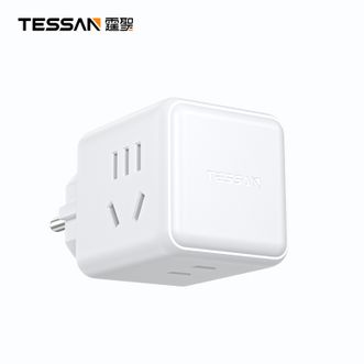 霆圣/TESSAN  4位德标转换插头/欧标转换插头/韩国转换插头/ 德标地区使用（德国 韩国 法国 泰国 俄罗斯 等）
