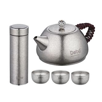 德铂（Debo）  卡特琳娜 钛杯套装  DEP-903  纯钛旅行茶具套装户外功夫茶工具便携