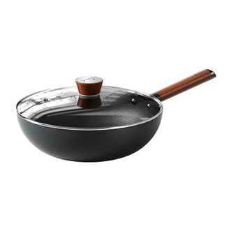 新思特  0涂层 钛极铁不粘家用炒菜锅电磁炉燃气灶专用免开锅 不生锈 易养锅 TiFe-28J